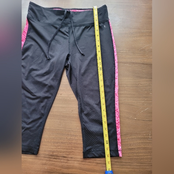 Danskin Now Fitted Hot Pink Black Drawstring Exercise Pants Size Med - Picture 5 of 10